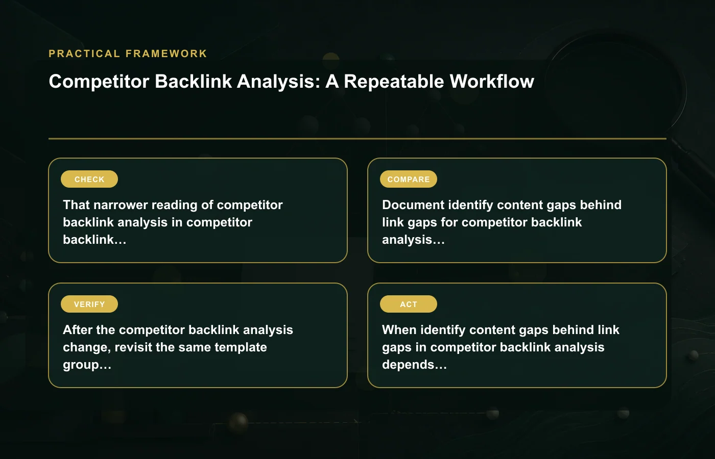 Competitor Backlink Analysis: A Repeatable Workflow: practical framework for That narrower reading of competitor backlink analysis in competitor backlink analysis makes the……