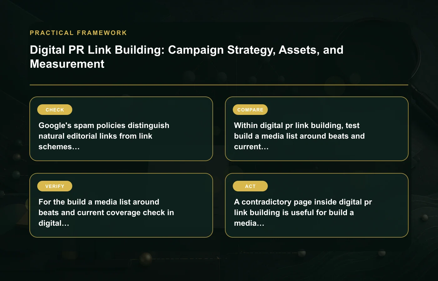 Digital PR Link Building: Campaign Strategy, Assets, and Measurement: practical framework for Google's spam policies distinguish natural editorial links from link schemes and…