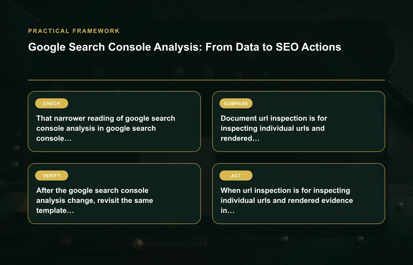 Google Search Console Analysis: From Data to SEO Actions: practical framework for That narrower reading of google search console analysis in google search console analysis makes…