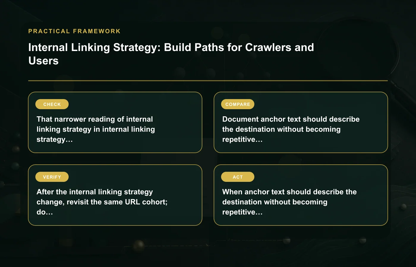 Internal Linking Strategy: Build Paths for Crawlers and Users: practical framework for That narrower reading of internal linking strategy in internal linking strategy makes the…