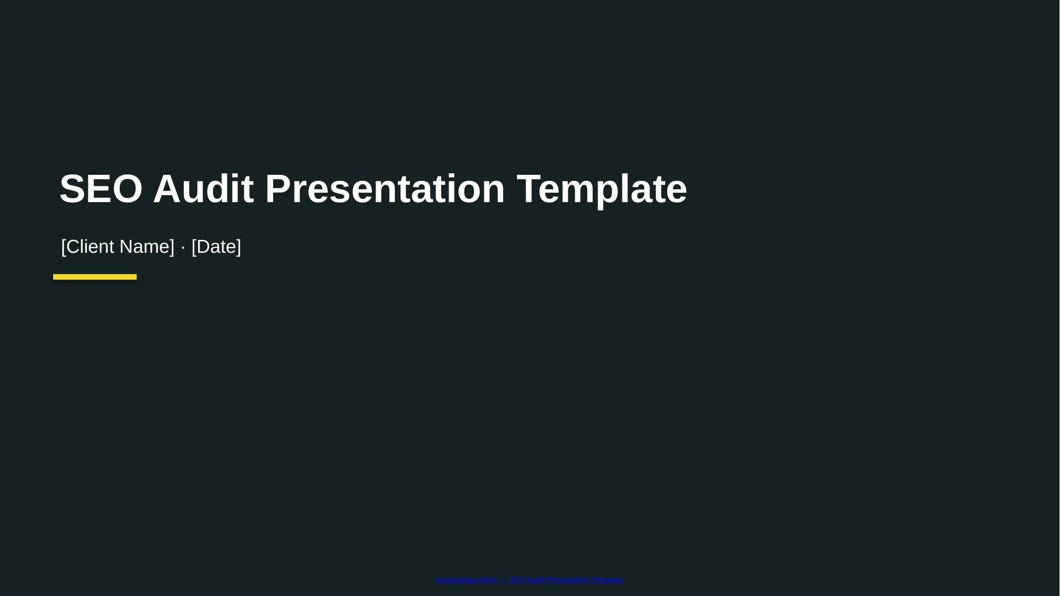 Preview of SEO Audit Presentation Template