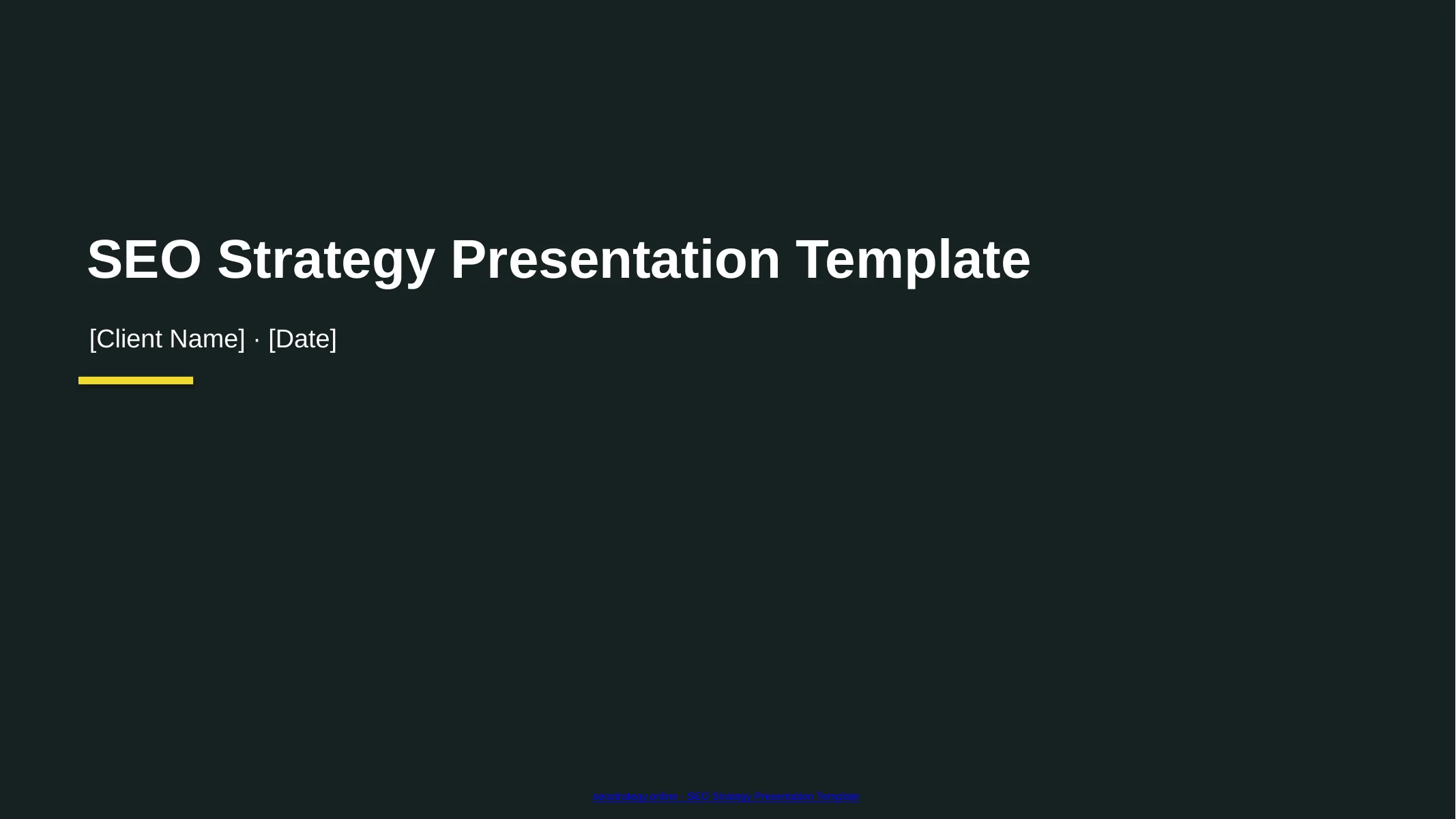 Preview of SEO Strategy Presentation Template
