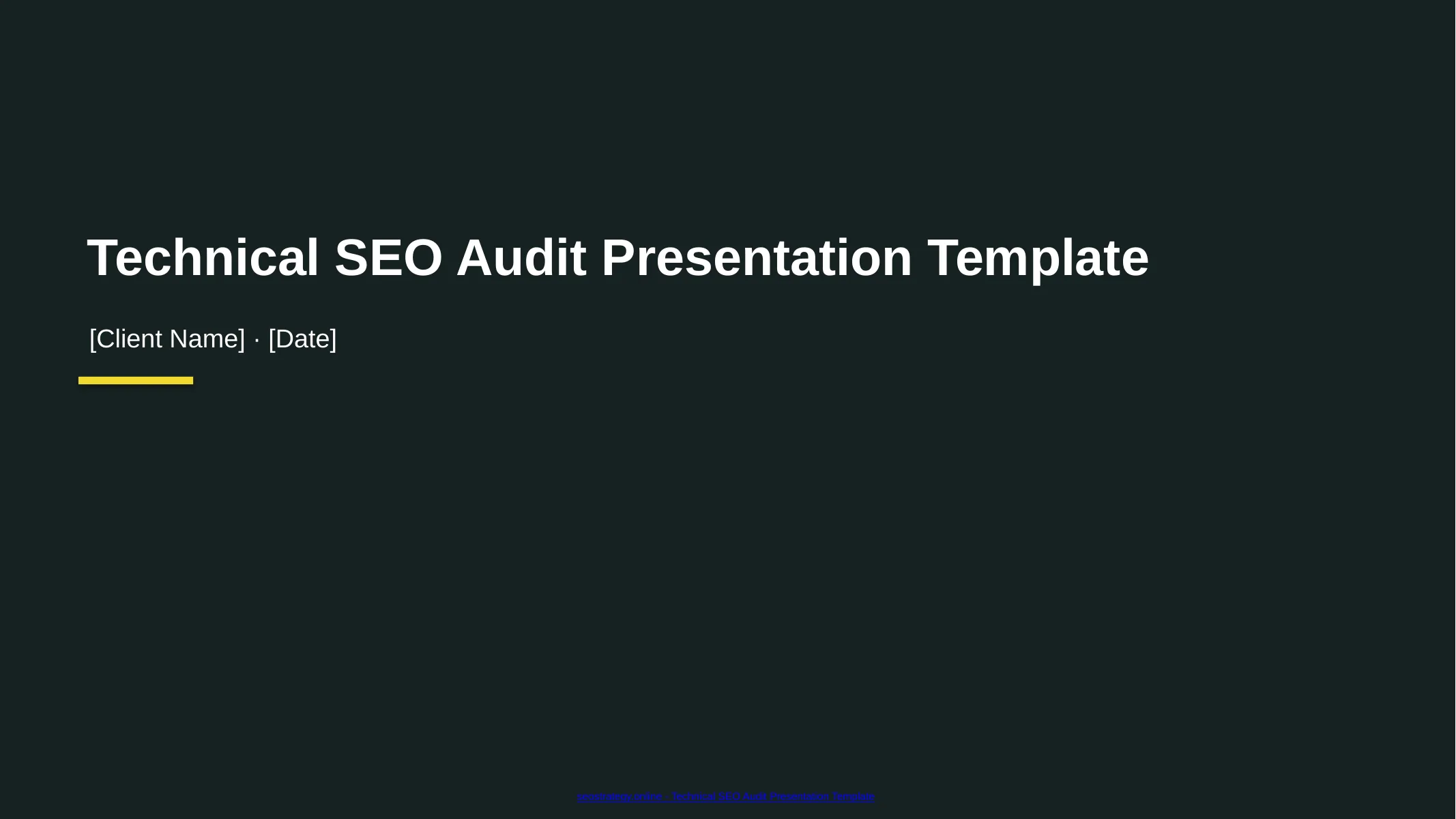 Preview of Technical SEO Audit Presentation Template